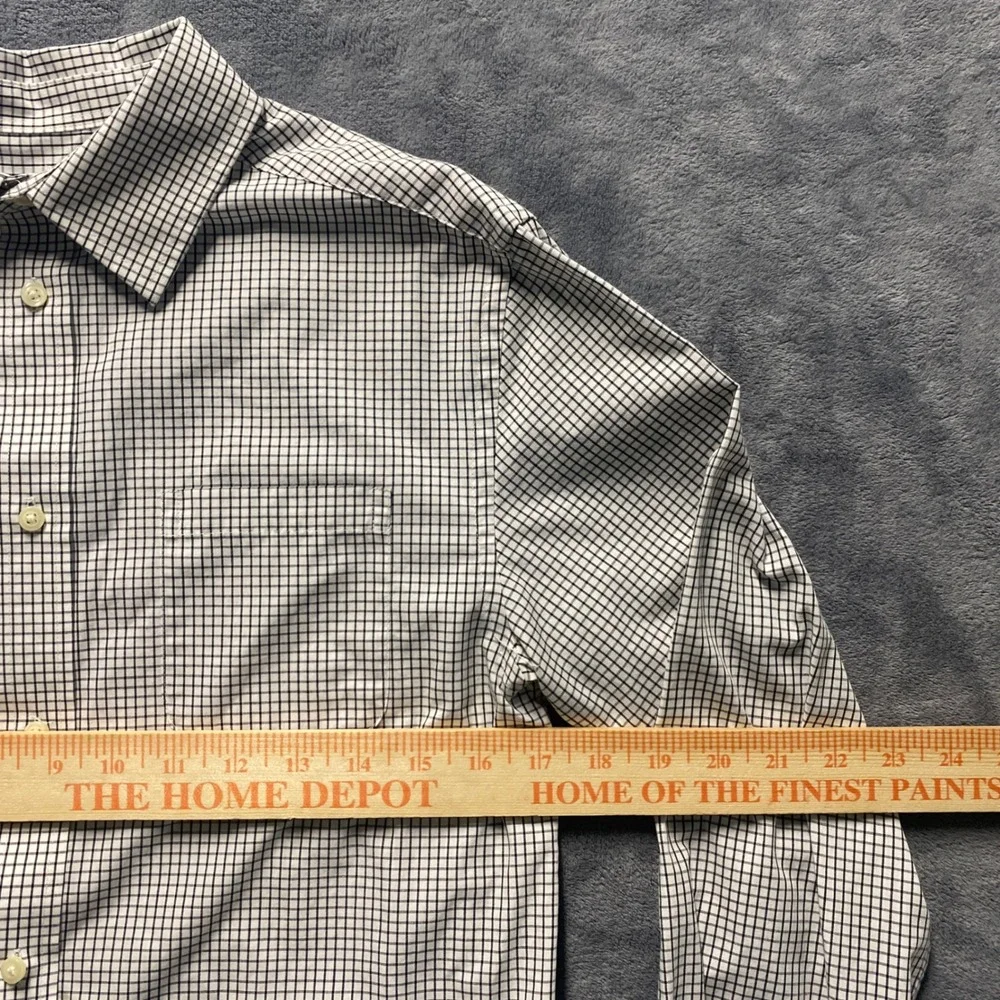 Cherokee Shirt Youth XL 16 Navy White Check Button Down Long Sleeve Made in 2015